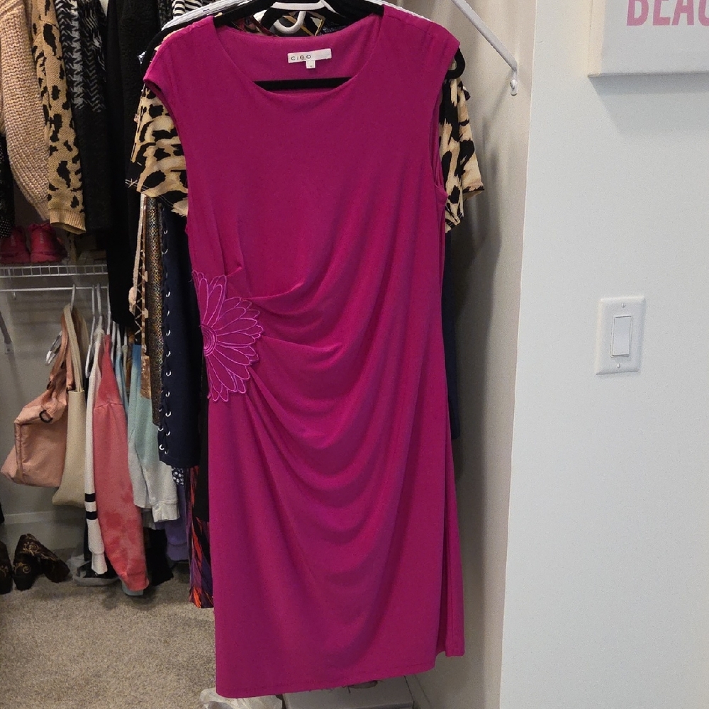Cleo Pink Ruched Sheath Midi Dress
